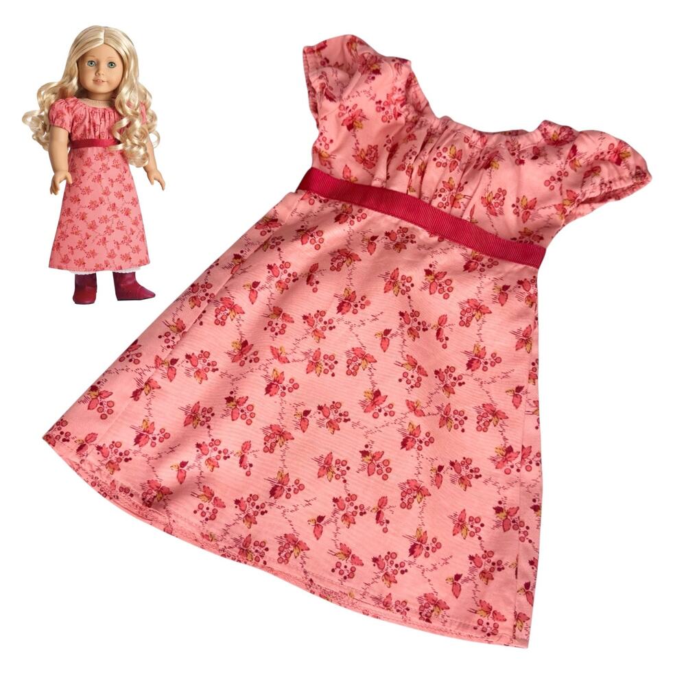 American Girl Caroline Travel Dress Salmon Pink Doll Gown Outfit Accessory New
